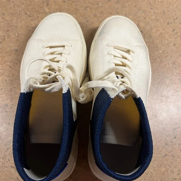 Rothys The High Top Hudson Cream White Womens White Blue Size 7.5 High Top Shoes - Picture 7 of 11